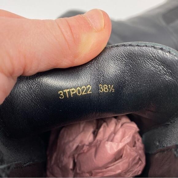 PRADA CHUNKY HEELS BLACK LAMBSKIN LEATHER CHELSEA BOOTS BOOTIE SZ 6.5 - Picture 11 of 14